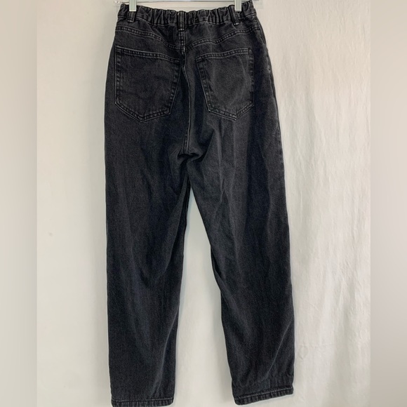 Pull&Bear High Rise Elasticized Waist Black Mom Jeans Size 6 - Picture 4 of 7